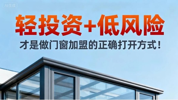 輕投資+低風險，才是做門窗加盟的正確打開方式！